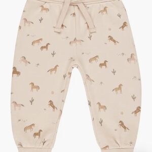 Rylee + Cru Cream Horse Pattern Joggers